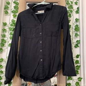 Long sleeve black button up top